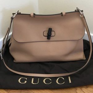 Gucci Large Daily Tote w/Horsebit & Bamboo Detail